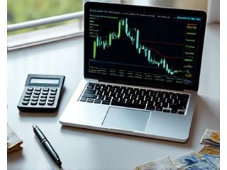 Finanční grafy a peníze na stole, symbolizující finanční poradenství